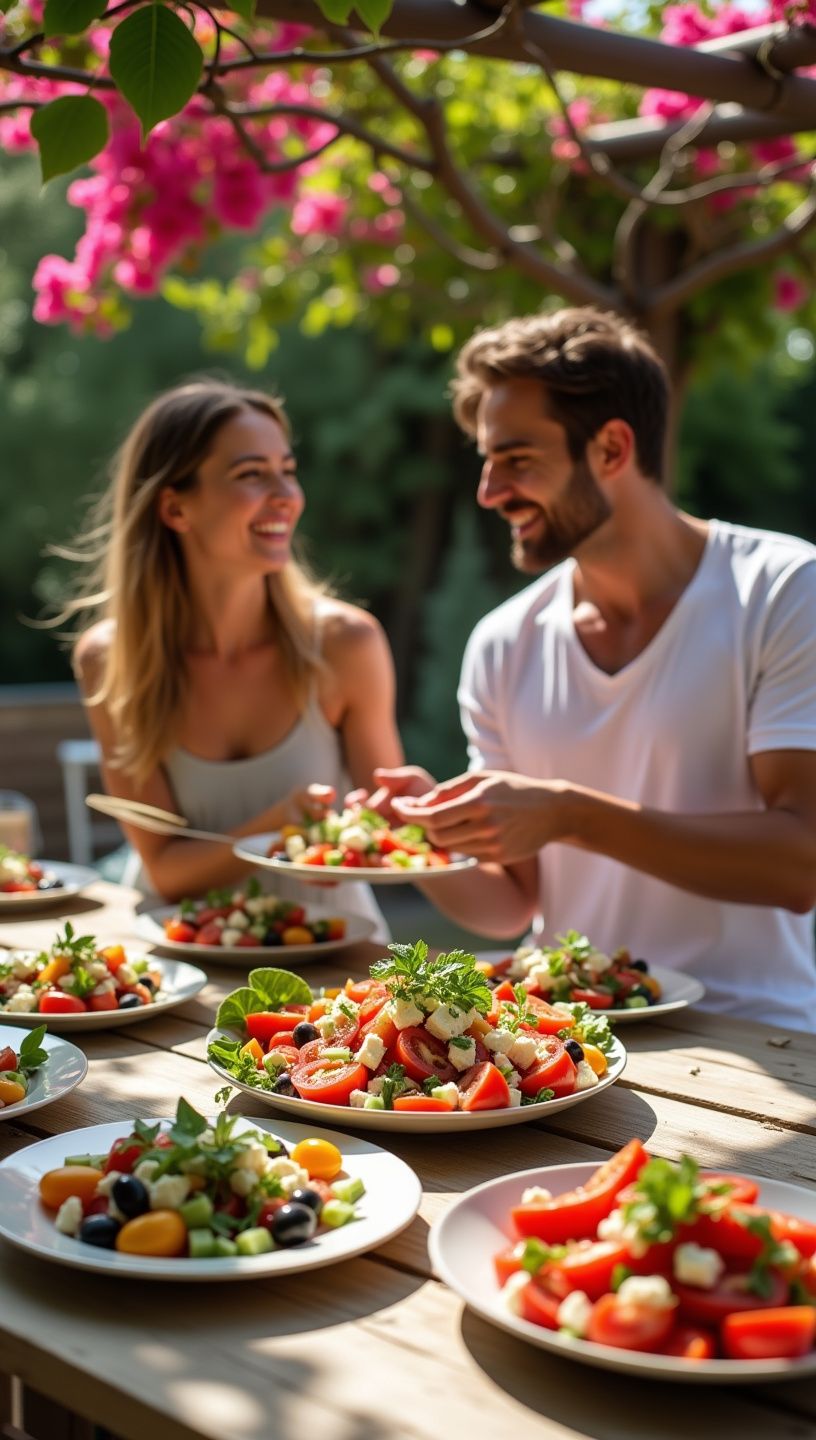 Βιολογικά συστατικά για υγιεινές συνταγές σε ξύλινη επιφάνεια